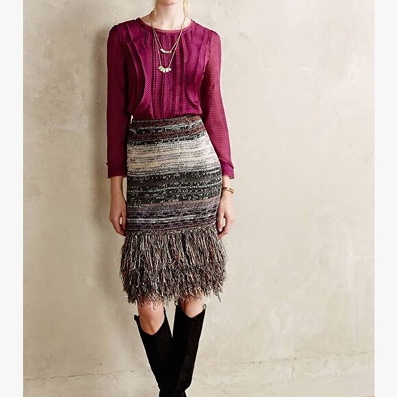 Cecilia Prado Anthropologie Glinted Sweater Skirt size P/S - Picture 1 of 14